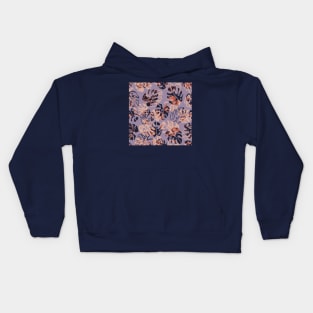 Lilac Monstera Leaves Kids Hoodie